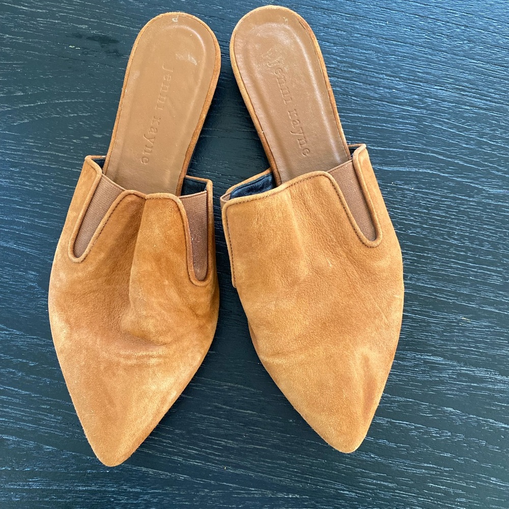 Jenni Kayne Suede Leather Mule in Saddle Brown